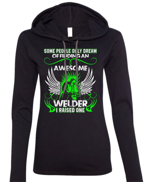 Finding An Awesome Welder T Shirt, Being A Welder T Shirt (Anvil Ladies Ringspun Hooded)