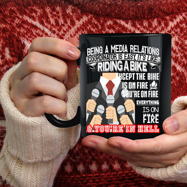 Being A Media Relations Coordinator Coffee Mug, Cool Job Title Coffee Cup