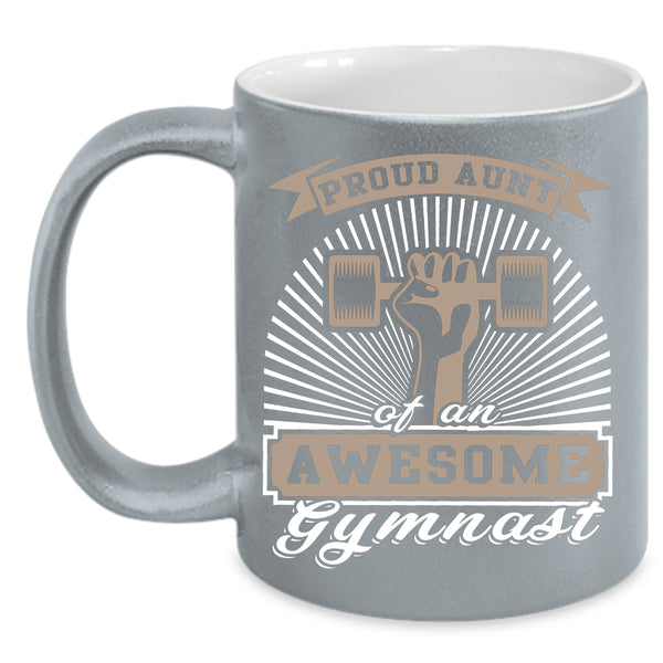 Proud Aunt Of An Awesome Gymnast Coffee Mug, Awesome Gymnast Coffee Cup