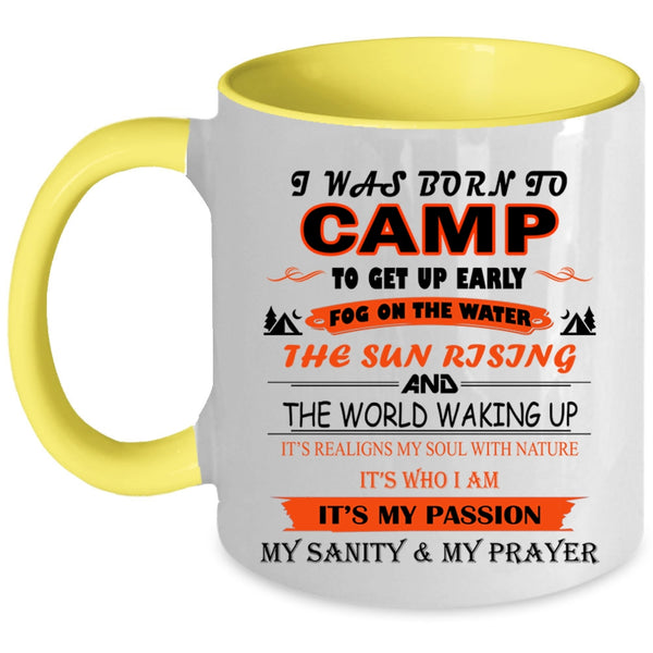 I Love Camping Coffee Mug, I Was Born To Camp Accent Mug