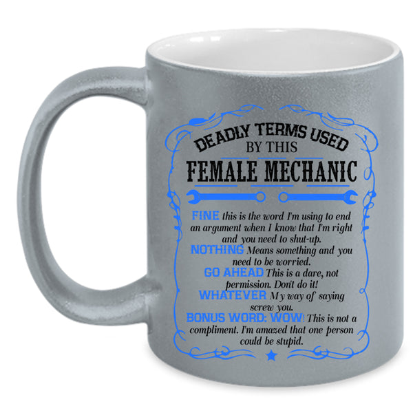 Cool Gift For Mom Coffee Mug, Female Mechanic Accent Mug