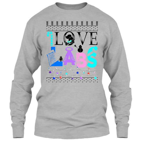I Love Labs T Shirt, Dog Merry Christmas T Shirt