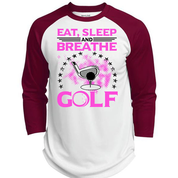 Eat Sleep Breathe And Golf T Shirt, Being A Golfer T Shirt, Awesome T-Shirts  (Polyester Game Baseball Jersey)