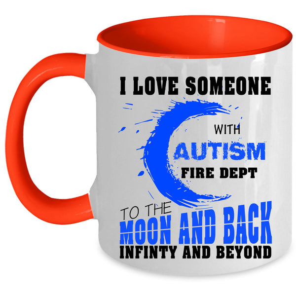 Couple Coffee Mug, I Love Someone With Autism Fire Dept Accent Mug