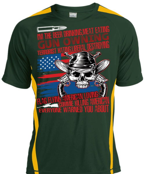 Meat Eating Gun Owning T Shirt, Flag Flying T Shirt, Cool Shirt