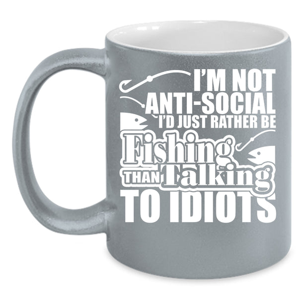 I'd Just Rather Be Fishing Coffee Mug, Funny Fishing Coffee Cup