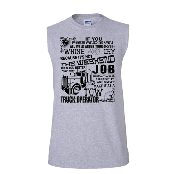 Tow Truck Operator T Shirt, Coolest Trucker T Shirt, Awesome t-shirts (Men's Cotton Sleeveless)