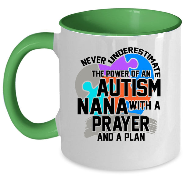 A Prayer And A Plan Coffee Mug, The Power Of An Autism Nana Accent Mug