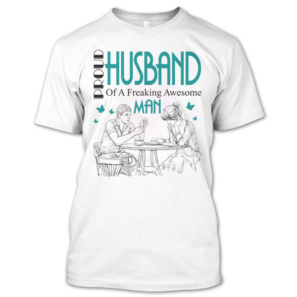 A black t-shirt with the shopify logo