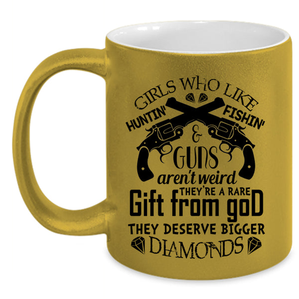 Awesome Girls Coffee Mug, Hunting And Fishing Accent Mug