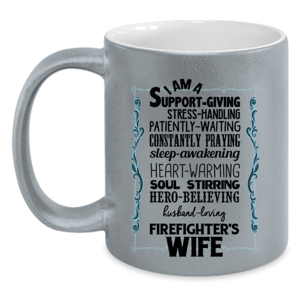 Just Married Coffee Mug, I Am A Firefighter's Wife Accent Mug
