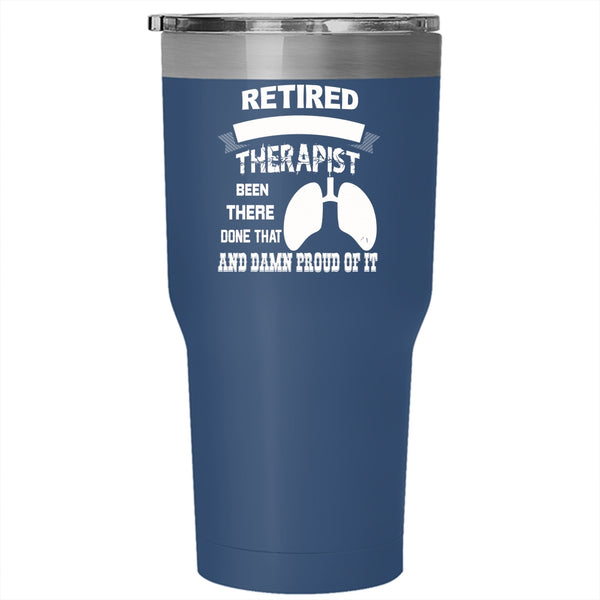 Retired Respiratory Therapist Tumbler 30 oz Stainless Steel, Gift For Retirement Travel Mug