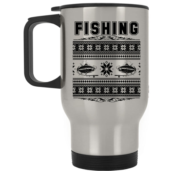 Funny Christmas Travel Mug, Cool Fishing Mug