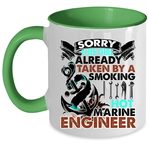 Cute Wife Coffee Mug, Taken By A Hot Marine Engineer Accent Mug