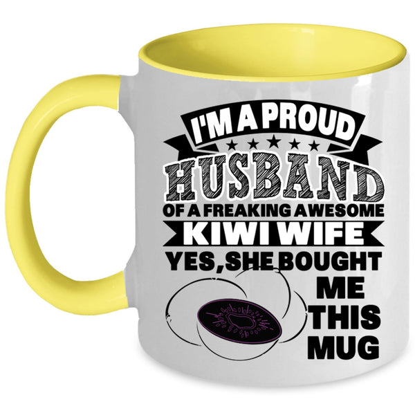 Just Married Coffee Mug, I'm A Proud Husband Of A Kiwi Wife Accent Mug
