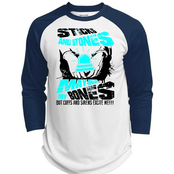 Sticks And Stones T Shirt, I Love Police T Shirt, Awesome T-Shirts  (Polyester Game Baseball Jersey)
