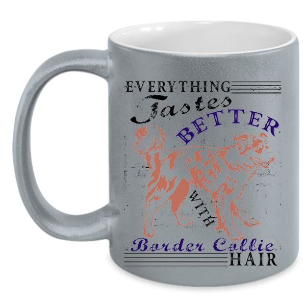 Gift For Border Collie Owner Coffee Mug, Border Collie Hair Accent Mug