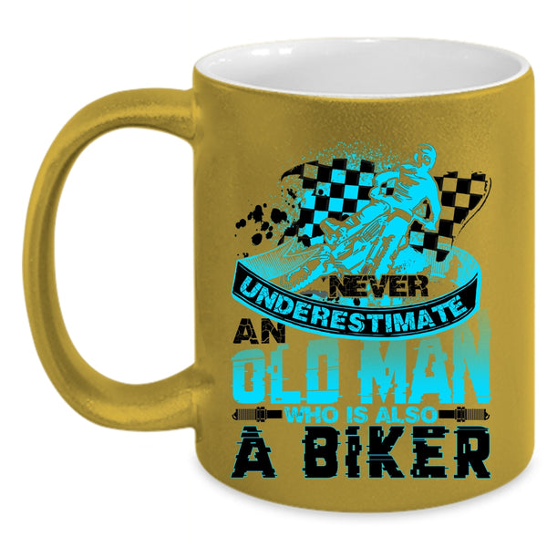 Awesome Gift For Grandfather Coffee Mug, An Old Man Is A Biker Accent Mug