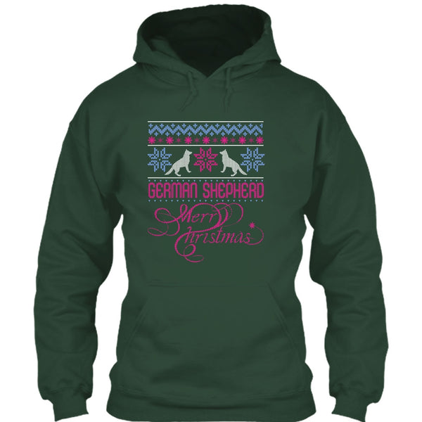 German Shepherd T Shirt, Merry Christmas T Shirt
