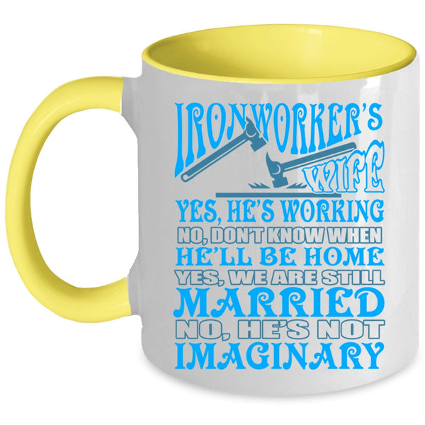 Just Married Coffee Mug, Ironworker's Wife Accent Mug