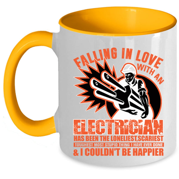 I Love My Electrician Coffee Mug, Falling In Love With An Electrician Accent Mug