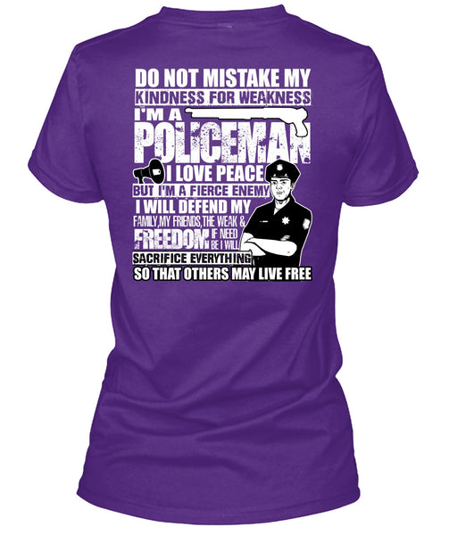 I'm A Policeman T Shirt, I Love Peace T Shirt