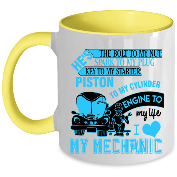Cool Couple Coffee Mug, I Love My Mechanic Accent Mug