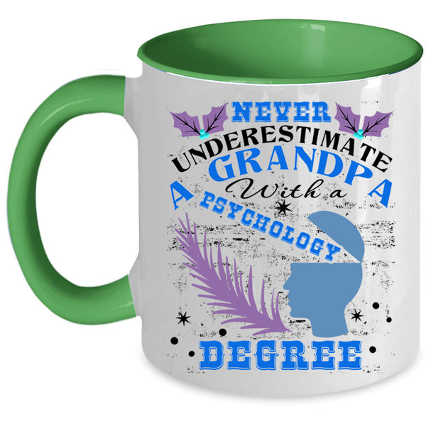 Cute Grandpa Coffee Mug, A Grandpa With A Psychology Degree Accent Mug