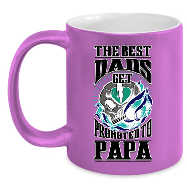 Cool Papa Coffee Mug, The Best Dads Get Promoted To Papa Accent Mug