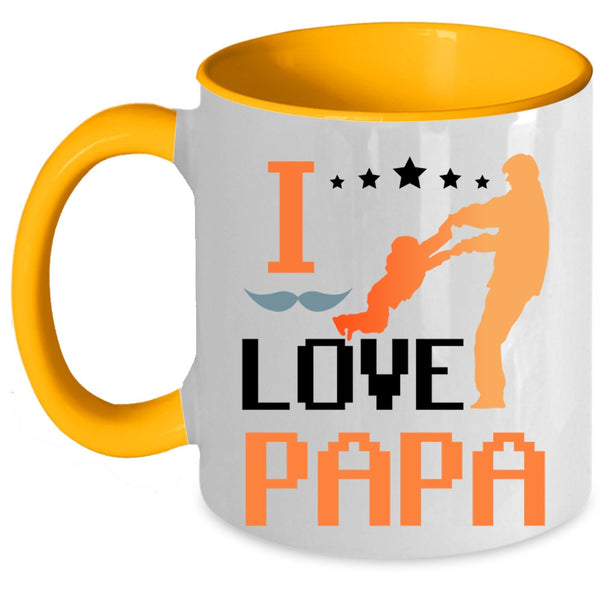 Best Gift For My Son Coffee Mug, I Love Papa Accent Mug