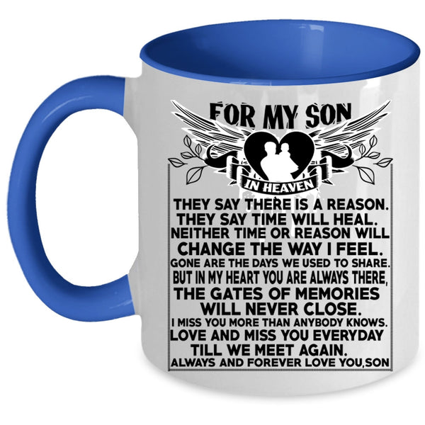 I Love My Son Coffee Mug, For My Son In Heaven Accent Mug