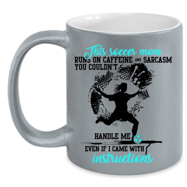 Funny Gift For Mom Coffee Mug, Cute Soccer Mom Accent Mug