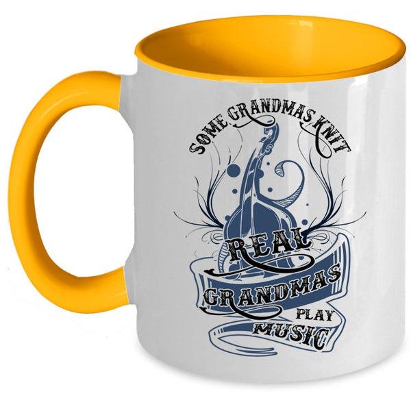 Real Grandmas Play Music Coffee Mug, Some Grandmas Knit Accent Mug