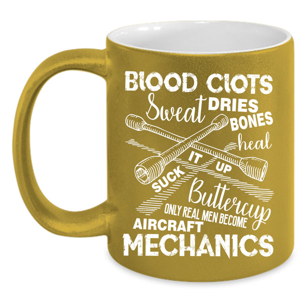 Only Real Men Become Aircraft Mechanics Coffee Mug, Cool Coffee Cup
