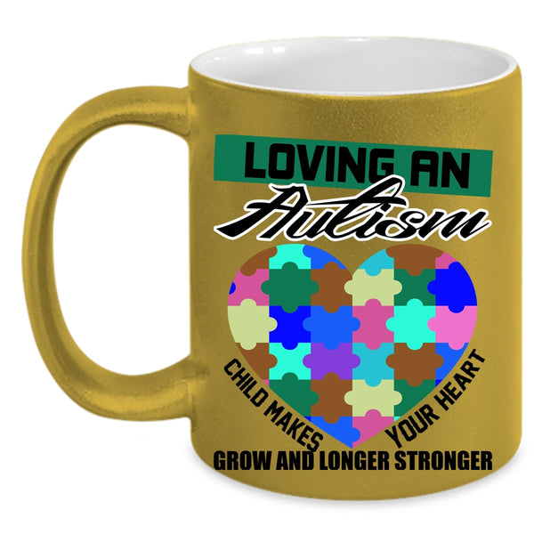 Child Makes Your Heart Coffee Mug, Loving An Autism Accent Mug
