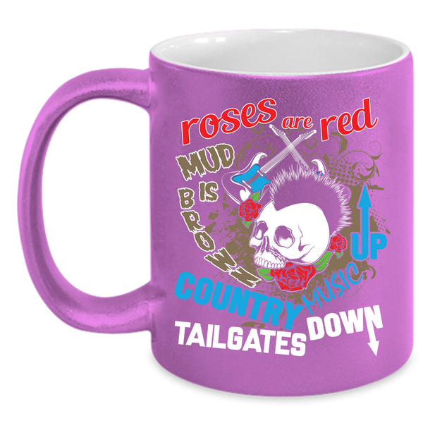 Roses Are Red Coffee Mug, Country Music Up Coffee Cup