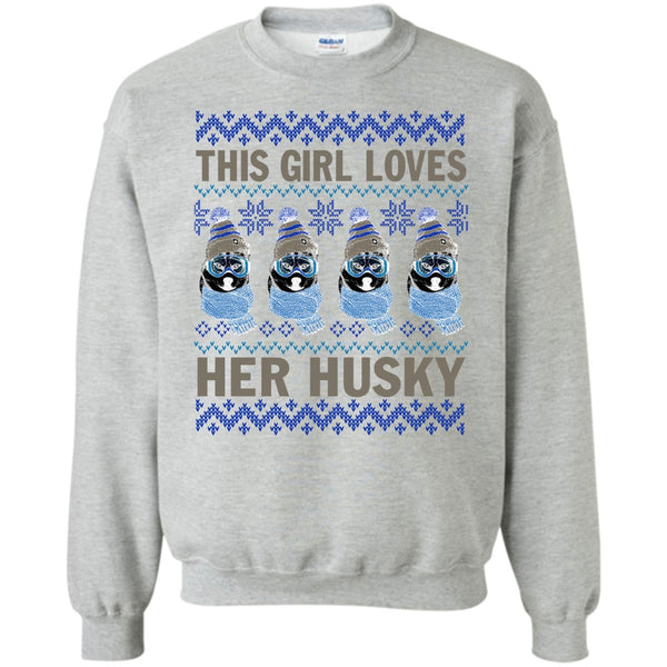 Husky Merry Christmas T Shirt, This Girl Loves Her Husky Sweatshirt