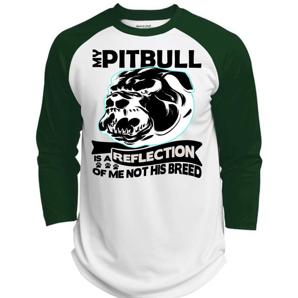 My Pit Bull Is A Reflection T Shirt, I Love Pit Bull T Shirt, Awesome T-Shirts  (Polyester Game Baseball Jersey)