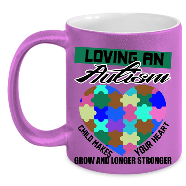 Child Makes Your Heart Coffee Mug, Loving An Autism Accent Mug