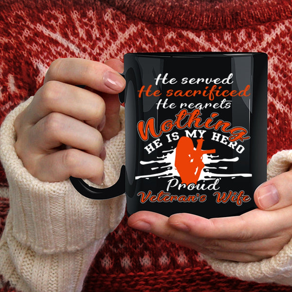 Proud Veteran's Wife Coffee Mug, I Love Veteran Coffee Cup