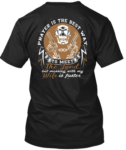 A black t-shirt with the shopify logo