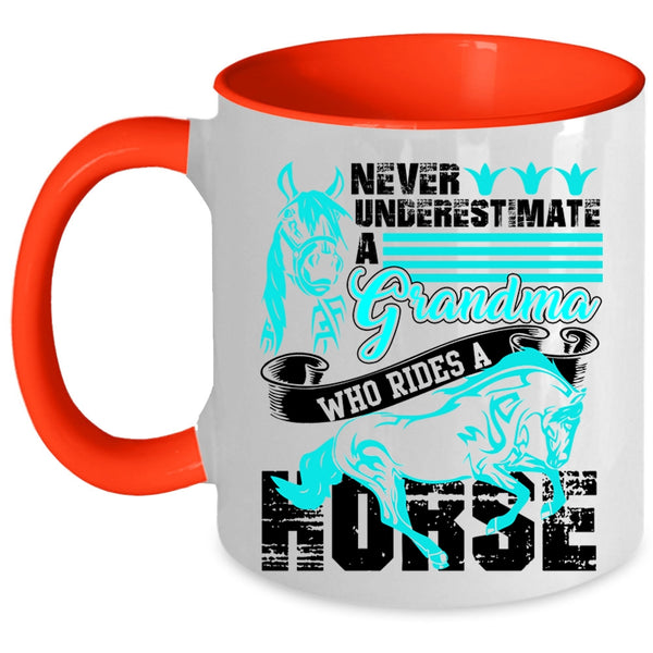 Cool Gift For Grandmas Coffee Mug, Grandma Rides A Horse Accent Mug