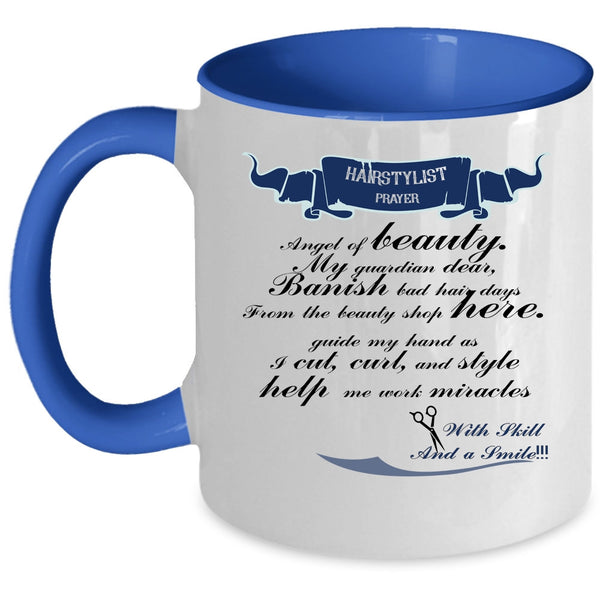 Cute Gift For Hairstylist Coffee Mug, Hairstylist Prayer Accent Mug