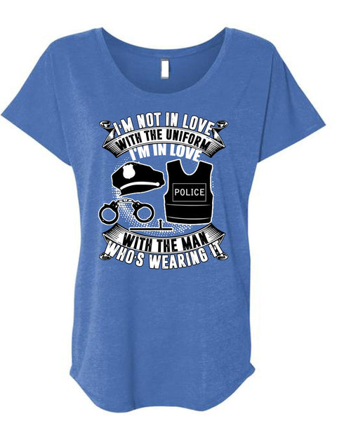 I'm In Love Police With The Man T Shirt, I'm Not In Love T Shirt, Cool Shirt (Ladies' Triblend Dolman Sleeve)