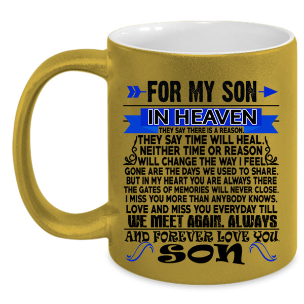 Forever I Love My Son Coffee Mug, For My Son In Heaven Accent Mug