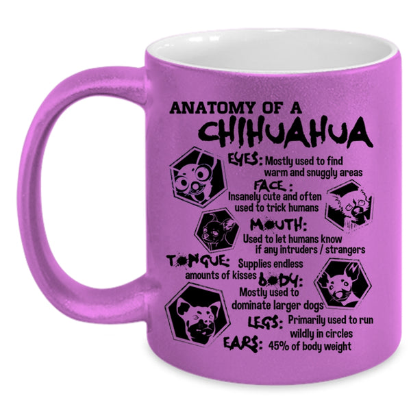 Chihuahua Lovers Coffee Mug, Anatomy Of A Chihuahua Accent Mug