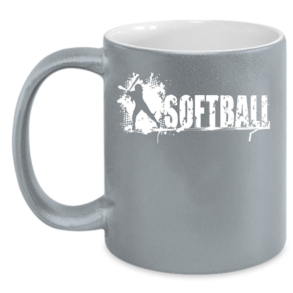 Softball Coffee Mug, Cool Gift For Softball Player Coffee Cup