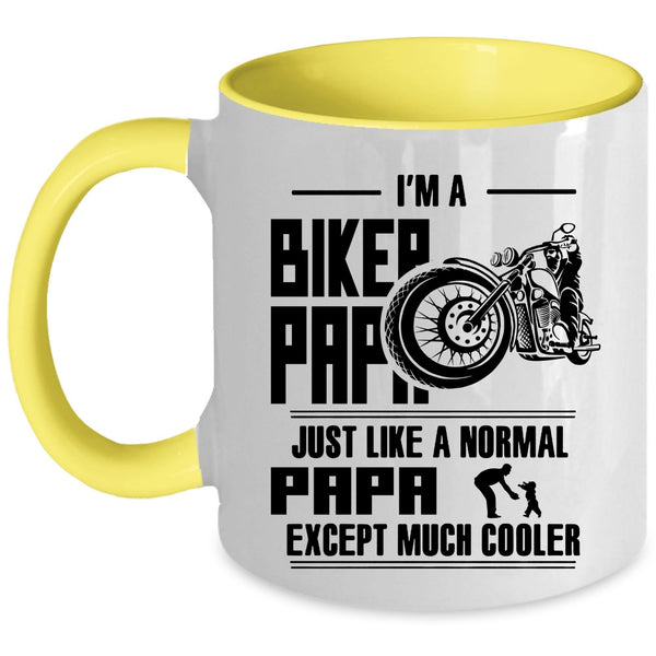 Funny Gift For Biker Papa Coffee Mug, I'm A Biker Papa Accent Mug