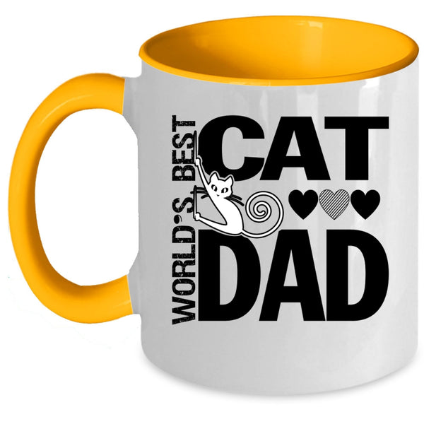 Cool Cat Dad Coffee Mug, World's Best Cat Dad Accent Mug