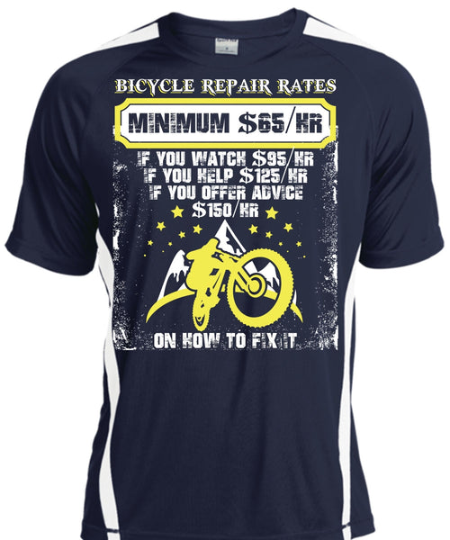 Bicycle Repair Rates T Shirt, Minimum $65/Hr T Shirt, Cool Shirt